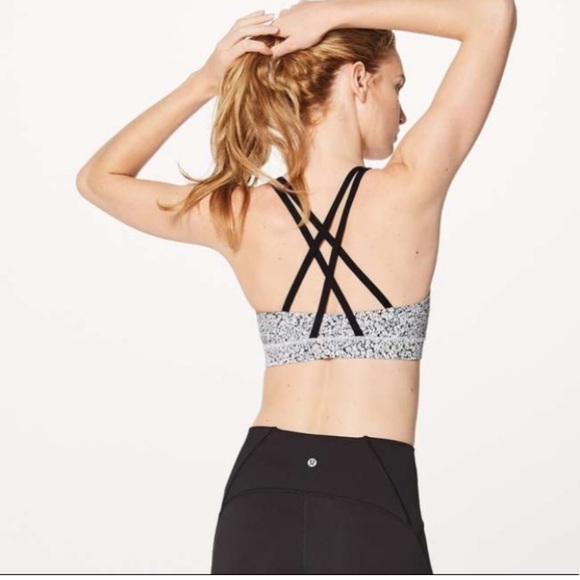 Lululemon Energy Bra Ditsy Daisy White Black 10 - Picture 1 of 2